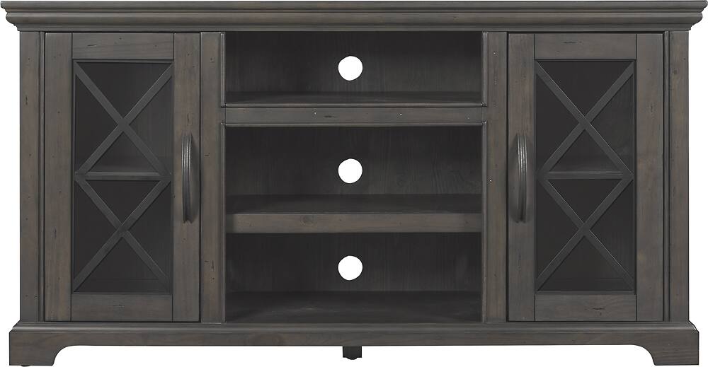 Front. Bell'O - TV Cabinet for Most TVs Up to 60" - Weathered Pine.