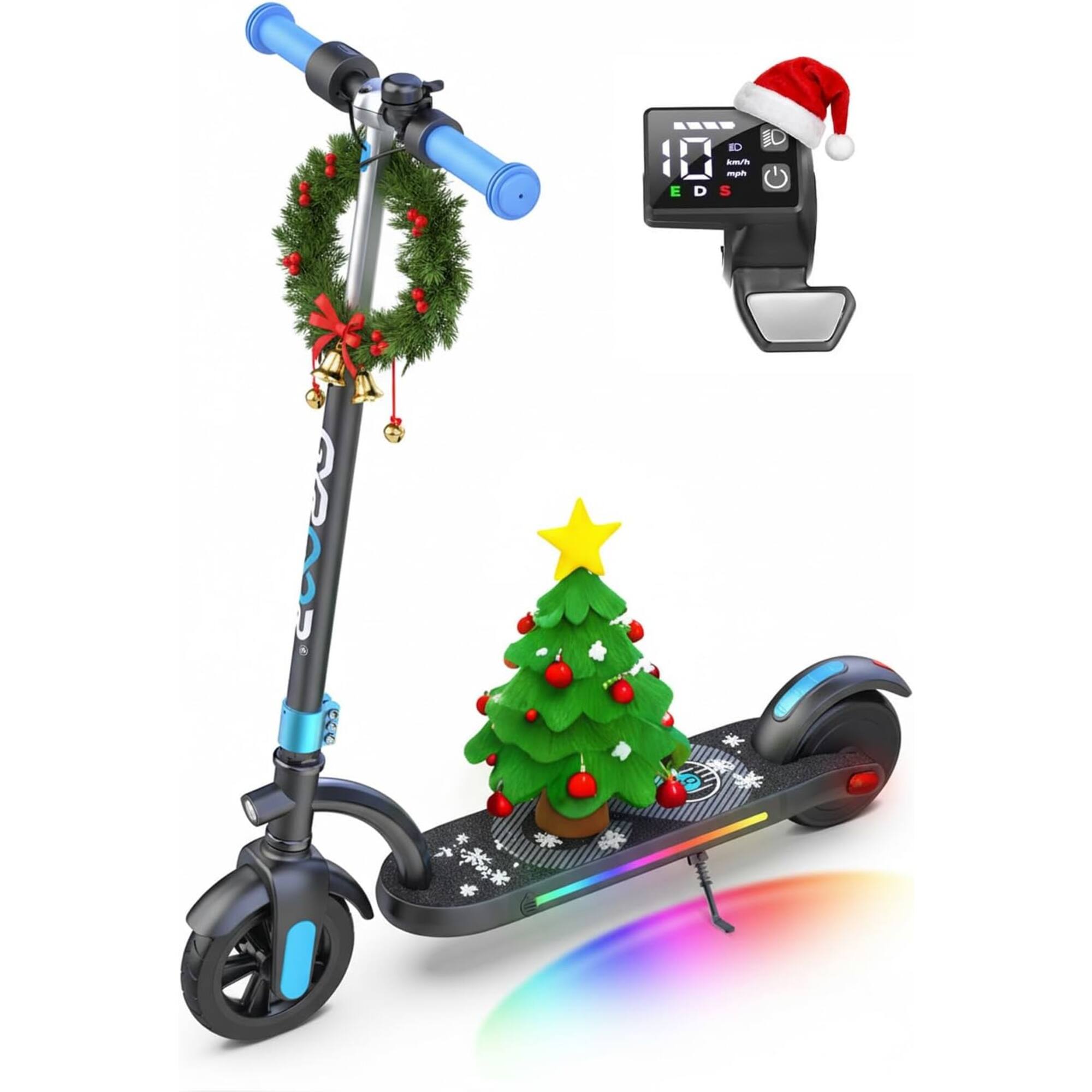Front. GYROOR - GYROOR H40 3 Speed Levers Kids Electric Scooter - Black.