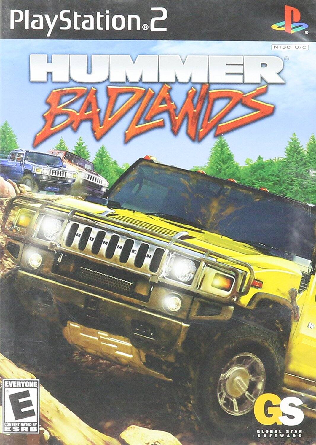 PlayStation 2  
NTSC U/C  

HUMMER BADLANDS  

EVERYONE  
CONTENT RATED BY ESRB  

GS  
GLOBAL STAR SOFTWARE