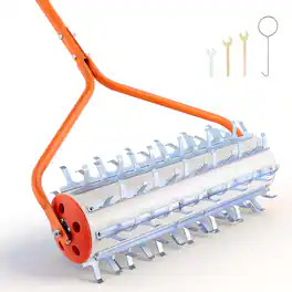 VEVOR - Lake Weed Roller, 12 ft Lake & Pond Weed Removal Tool, Muck Razer Aquatic & Sludge Tiller, Rid Roots and Muck Buildup - White,Orange