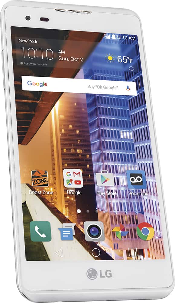 Angle. Boost Mobile - LG Tribute HD 4G LTE with 16GB Memory Prepaid Cell Phone - White.