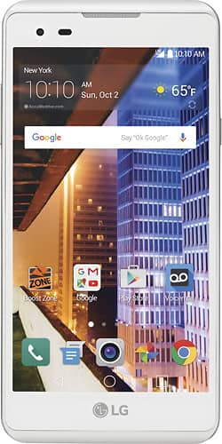 Boost Mobile - LG Tribute HD 4G LTE with 16GB Memory Prepaid Cell Phone - White - Larger Front