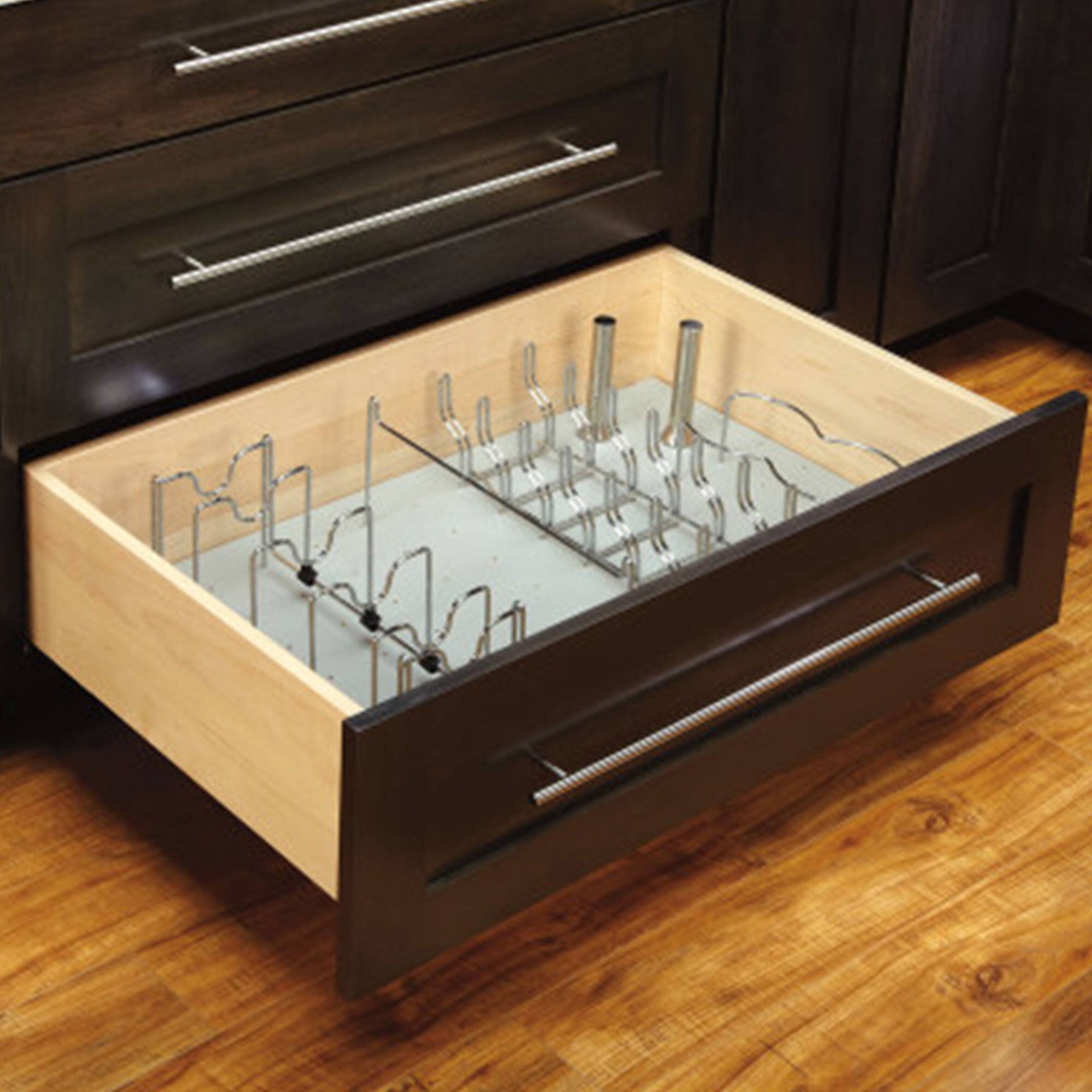 Alt View 3. Rev-A-Shelf - Rev-A-Shelf Kitchen Drawer Lid Organizer for Drawer Pegboards, Chrome, 5DLD-1-CR - Chrome.