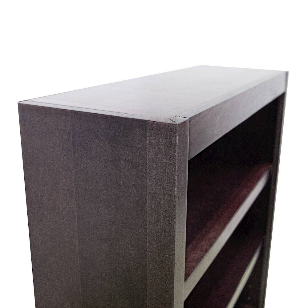 Left. Concepts in Wood - Single Wide Bookcase 4 Shelves Espresso Finish - Brown.