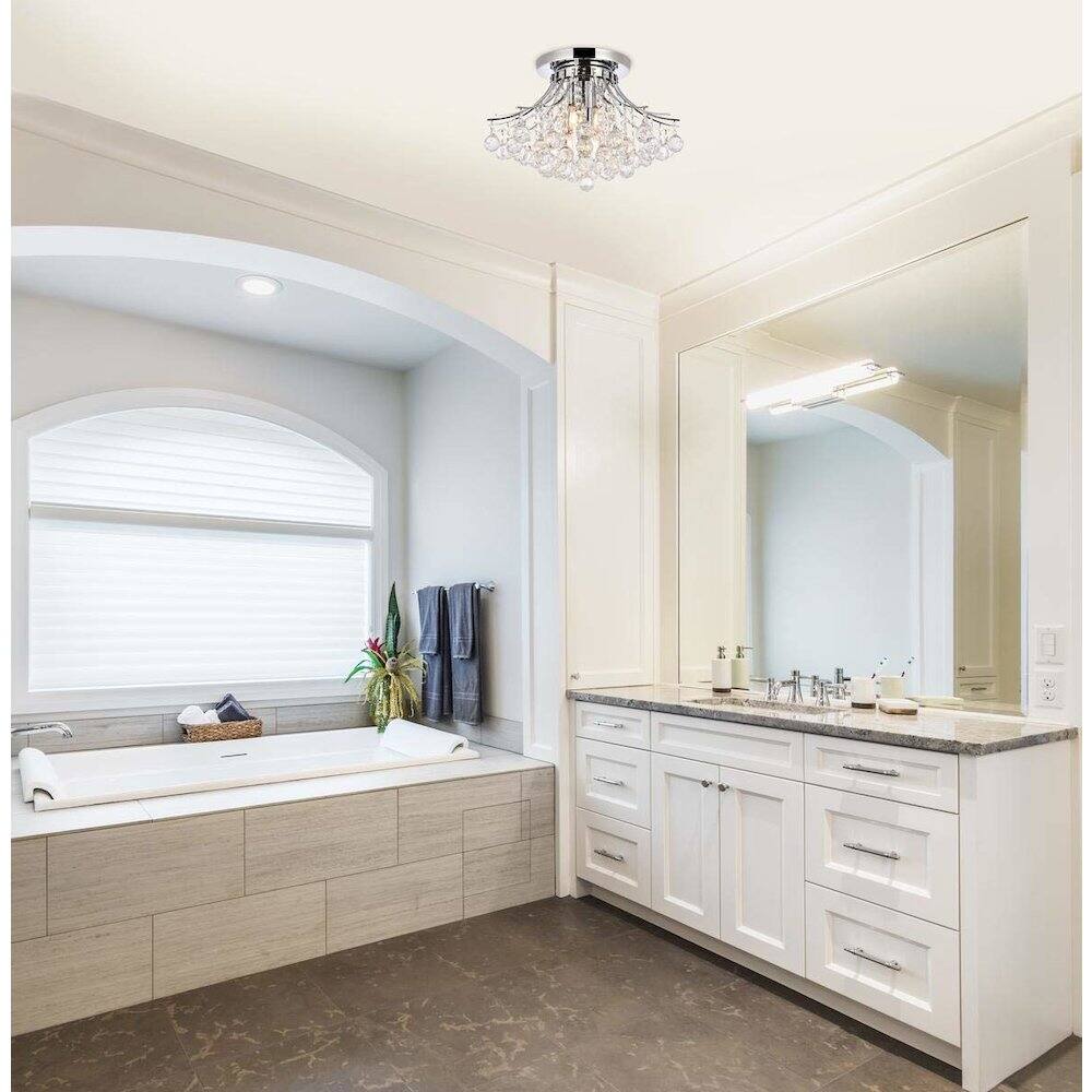 Left. Elegant Lighting - Toureg 6 light Chrome Flush Mount Clear Royal Cut Crystal - Chrome.