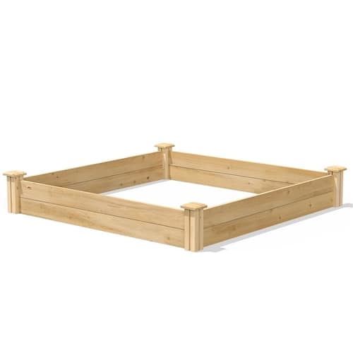 SlickBlue - Durable Cedar Wood Raised Garden Planter for Home Gardening - Natural