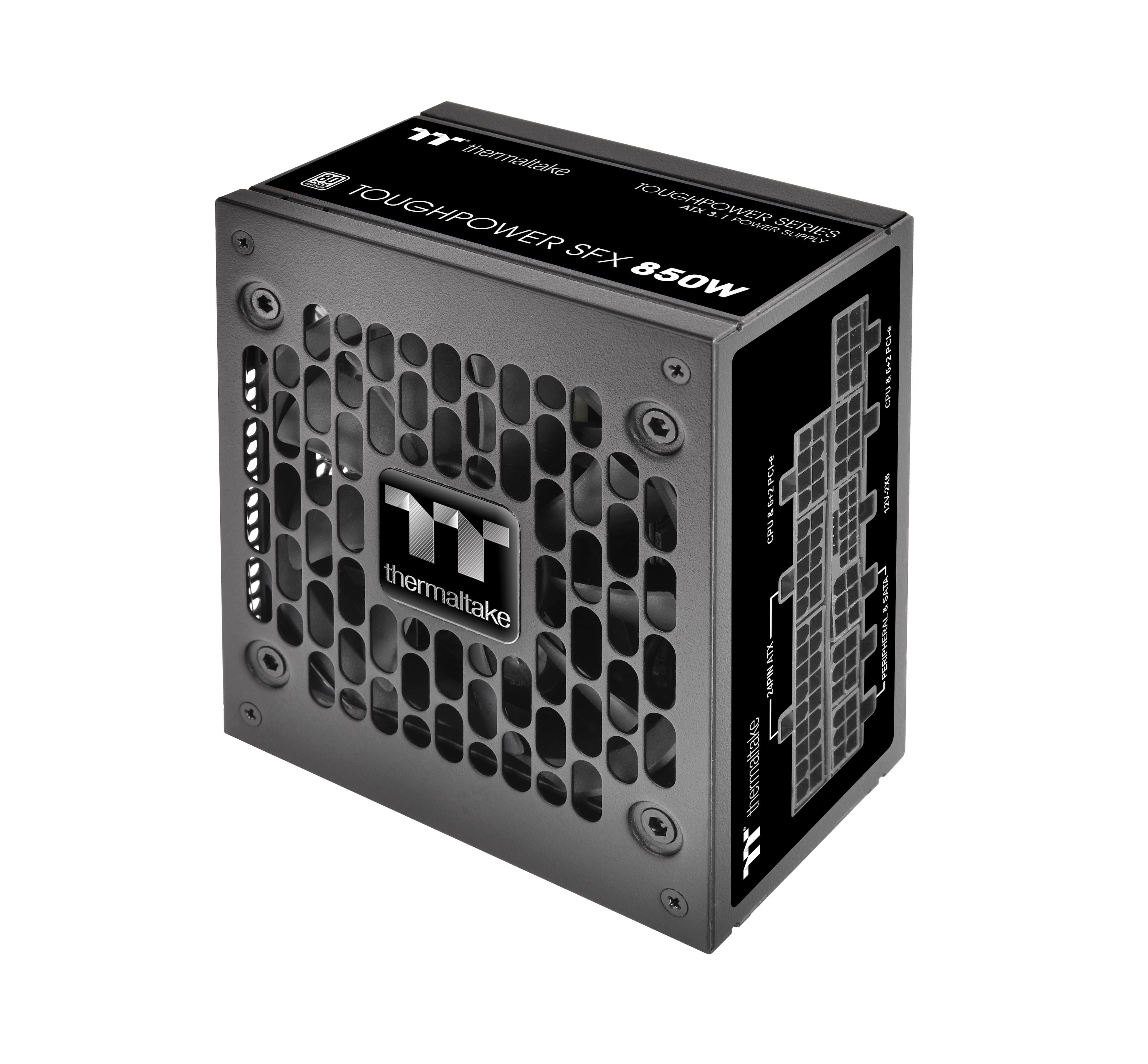 The text on the image reads: "Thermaltake TOUGHPOWER SFX 850W."