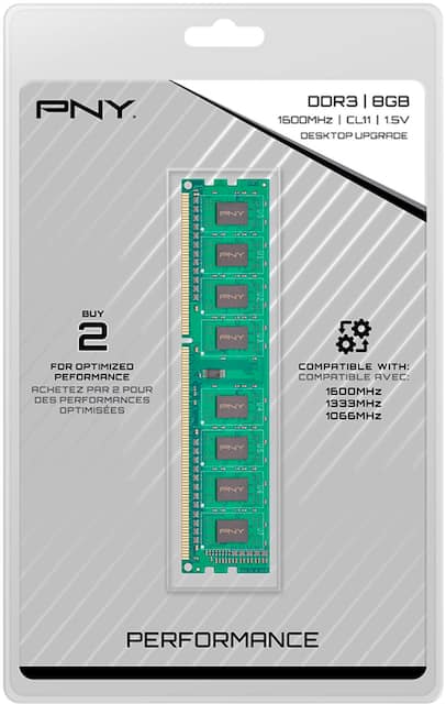 Pny 8gb 1 6 Ghz Ddr3 Dimm Desktop Memory Green Md8gsd31600nhs Best Buy