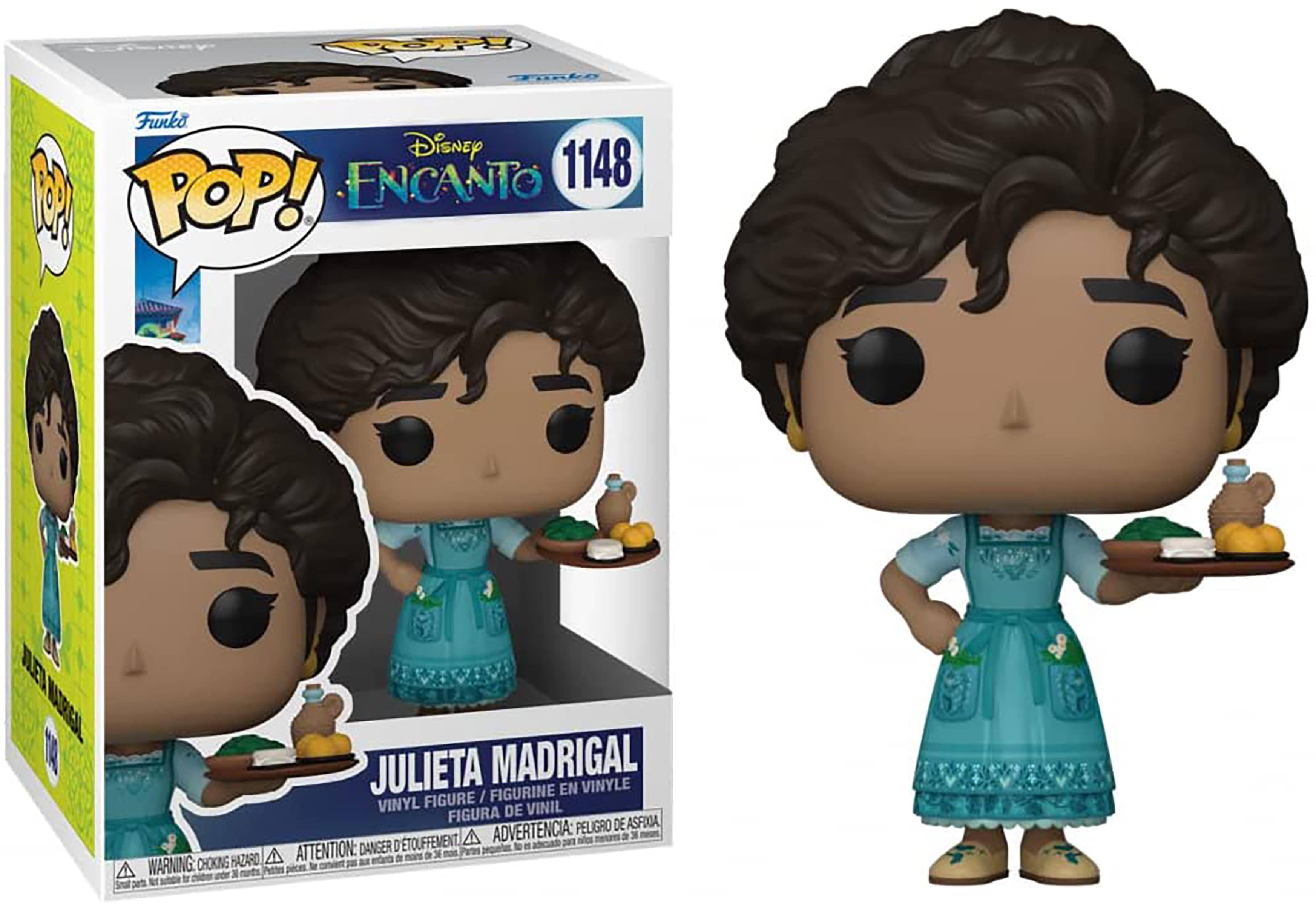 Funko POP! Disney Encanto 1148  
Julieta Madrigal  
Vinyl Figure / Figurine en Vinyle / Figura de Vinilo  

Warning: Choking Hazard - Small parts. Not for children under 3 years.  
Advertencia: Peligro de asfixia, no es adecuado para menores de 3 años.  
Attention: Danger d'étouffement, pas pour les enfants de moins de 3 ans.