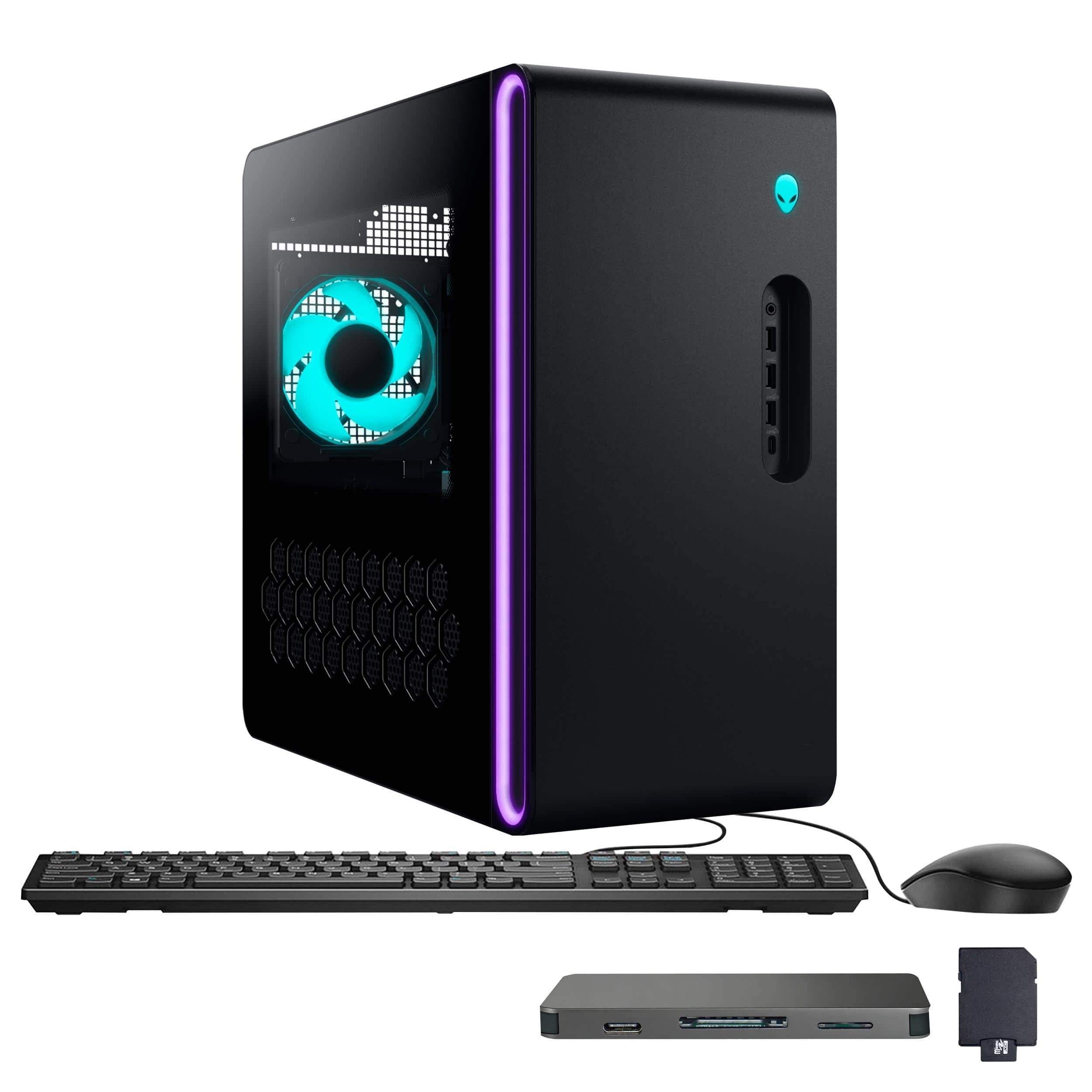 Dell - Upgraded - Alienware Aurora Gaming Desktop,Core Ultra 9 285K,GeForce RTX 5080,64GB RAM,2TB SSD+1TB Dock,Keyboard & Mouse,Win11 Pro - Black
