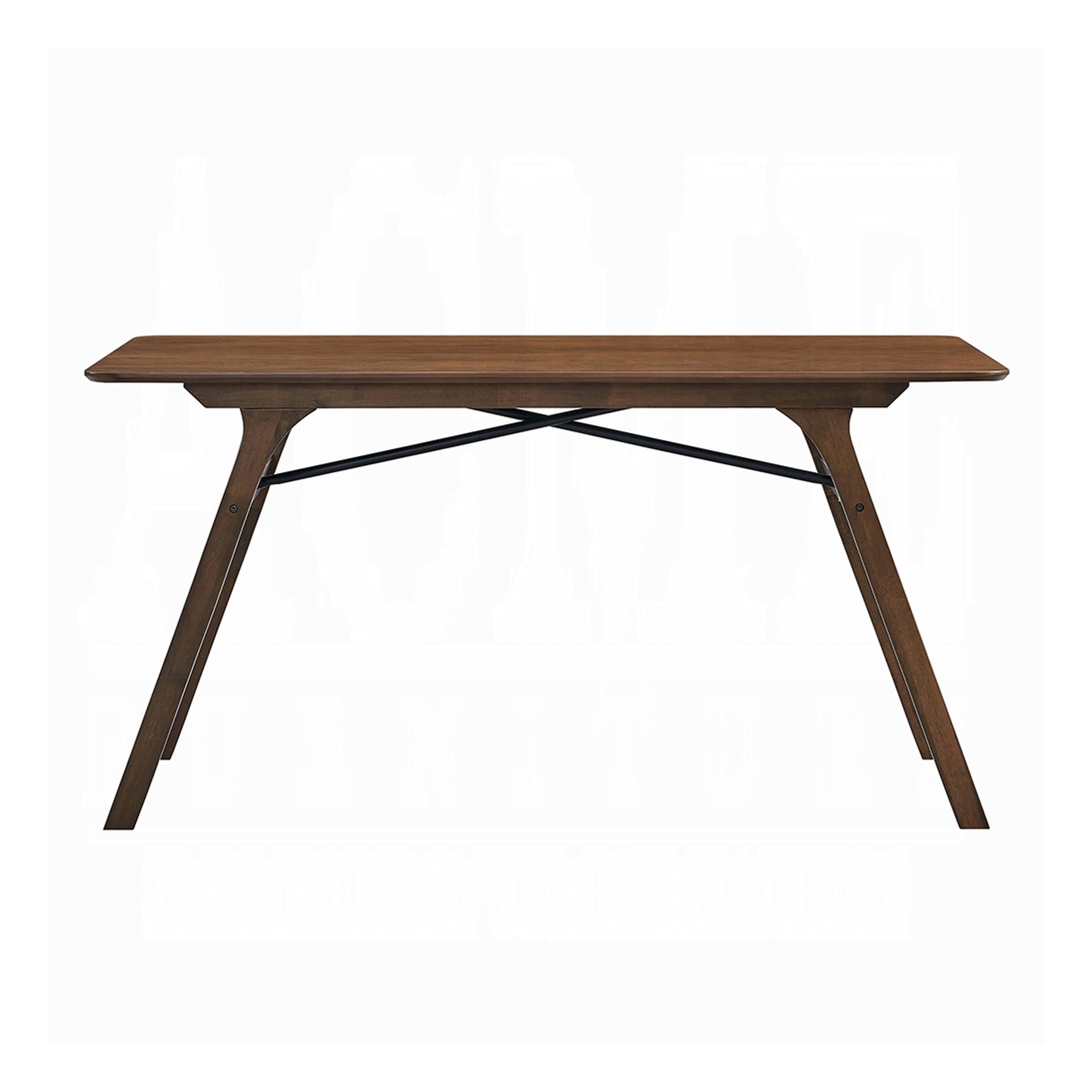Alt View 1. Manhattan Lane - Lumy Dining Table, 59 Inch, Rectangular Top, Walnut Brown Rubberwood - Walnut Brown, Black.