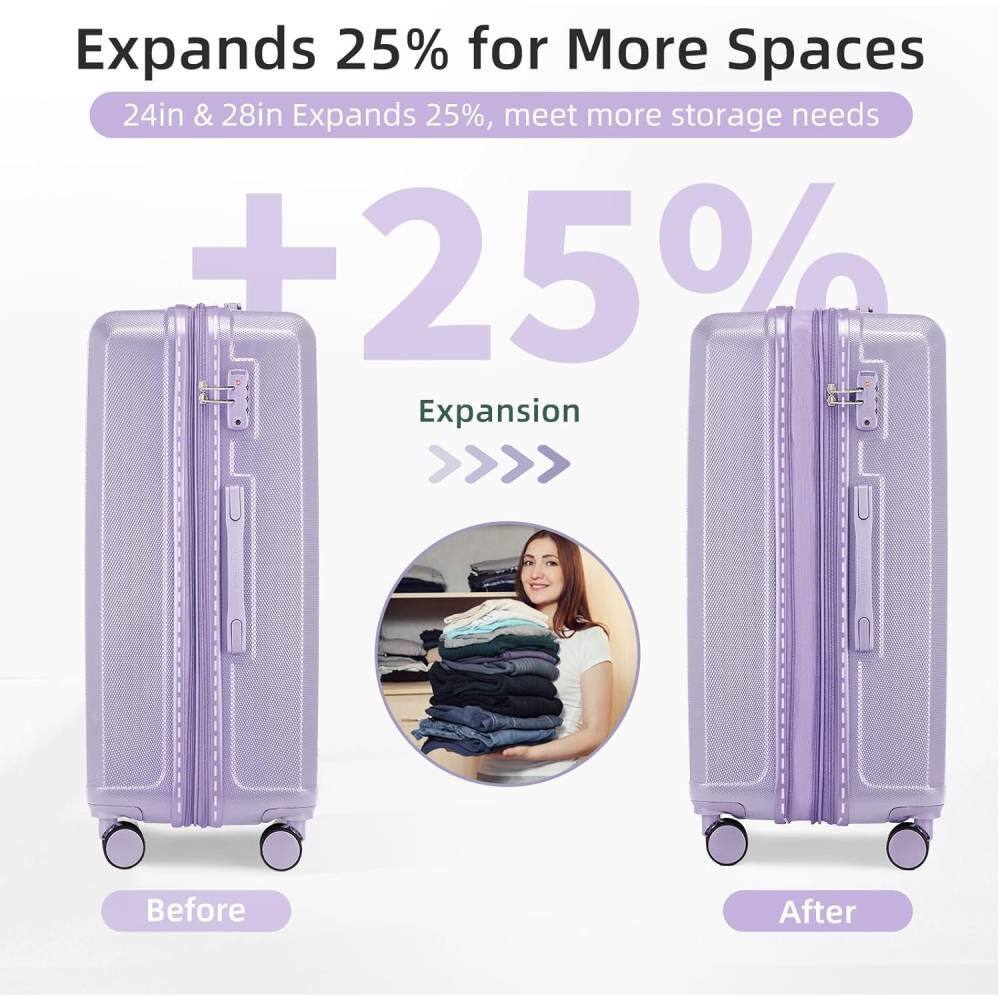 Expands 25% for More Spaces  
24in & 28in Expands 25%, meet more storage needs  

+25% Expansion  

Before  
After