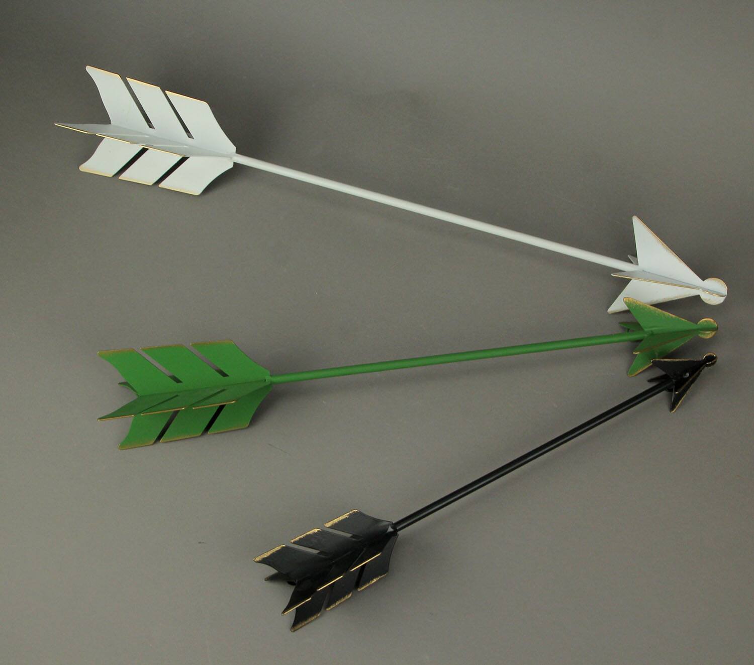 Alt View 1. The Gerson Companies - Green White and Black Metal Art 3 Piece Arrow Decor Set - Green.