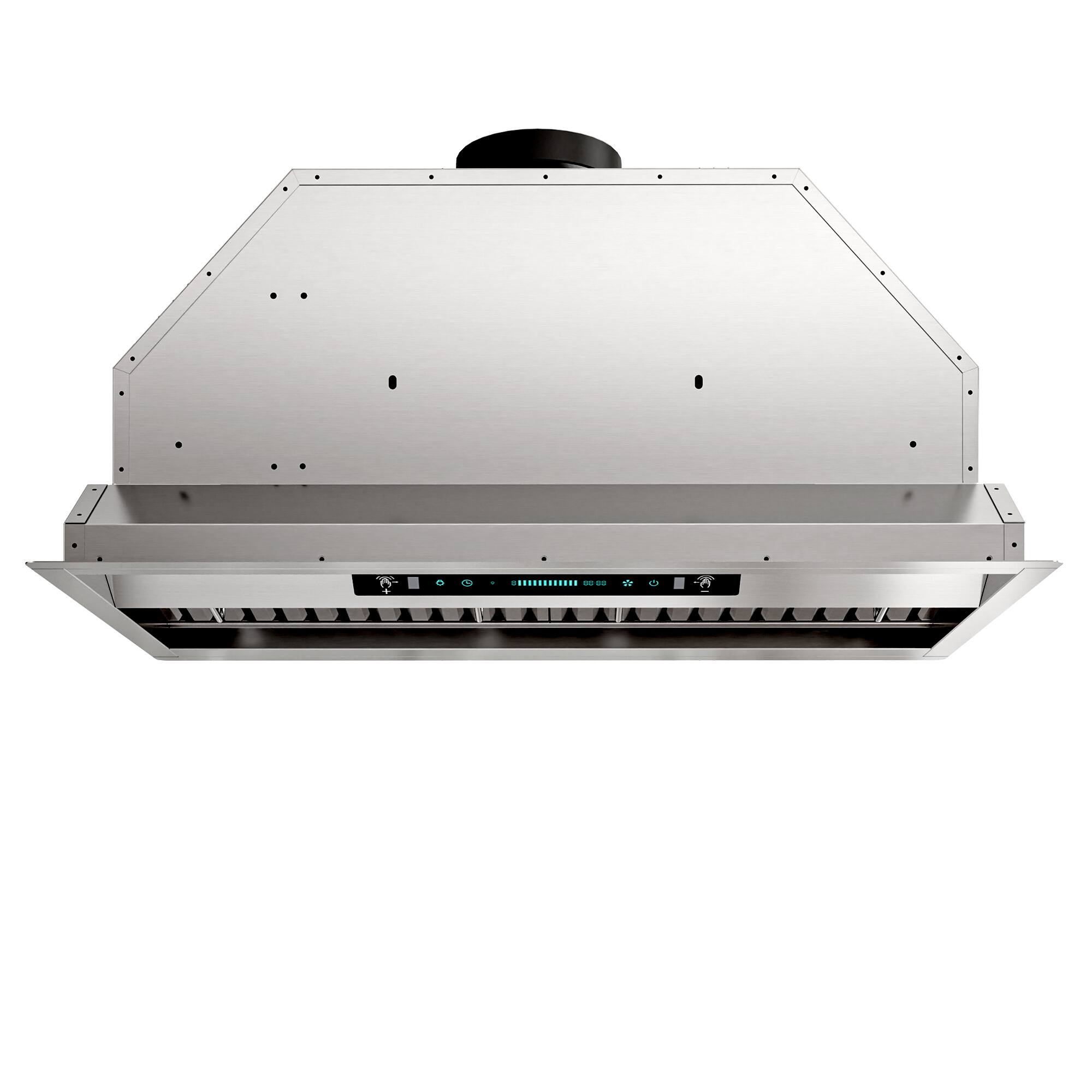 Angle. Onefly - 30 inches - Externally Vented & Recirculating - Insert Range Hood - Stainless Steel.