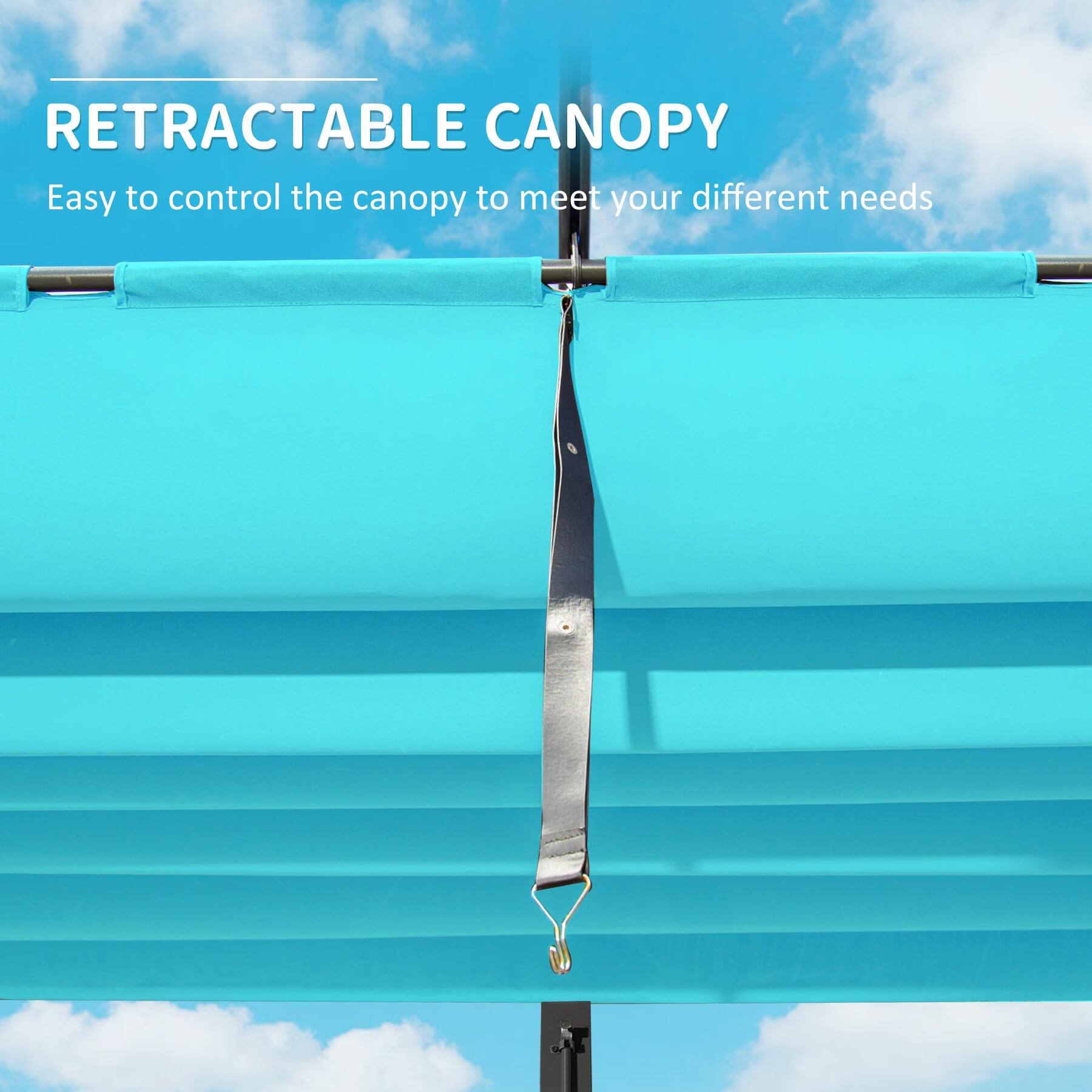 RETRACTABLE CANOPY  
Easy to control the canopy to meet your different needs