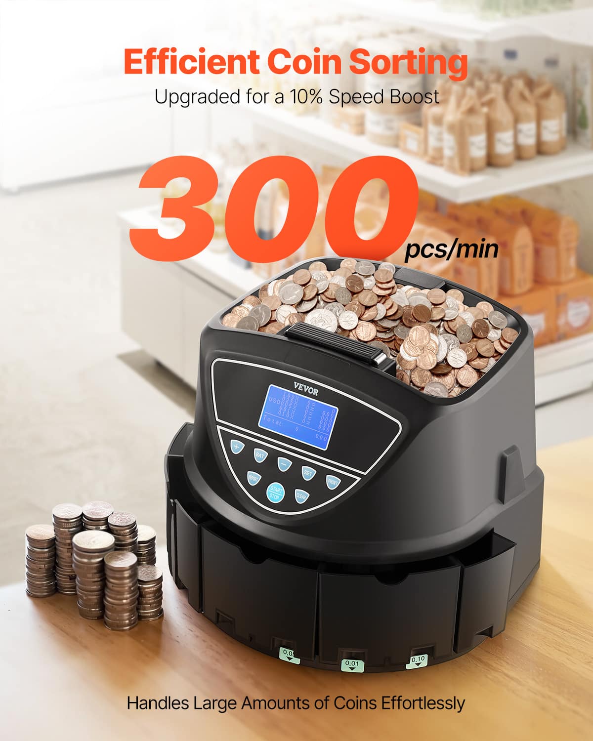 USD Coin Sorter, Coin Counter Machine for 5 Kinds of USD Coins