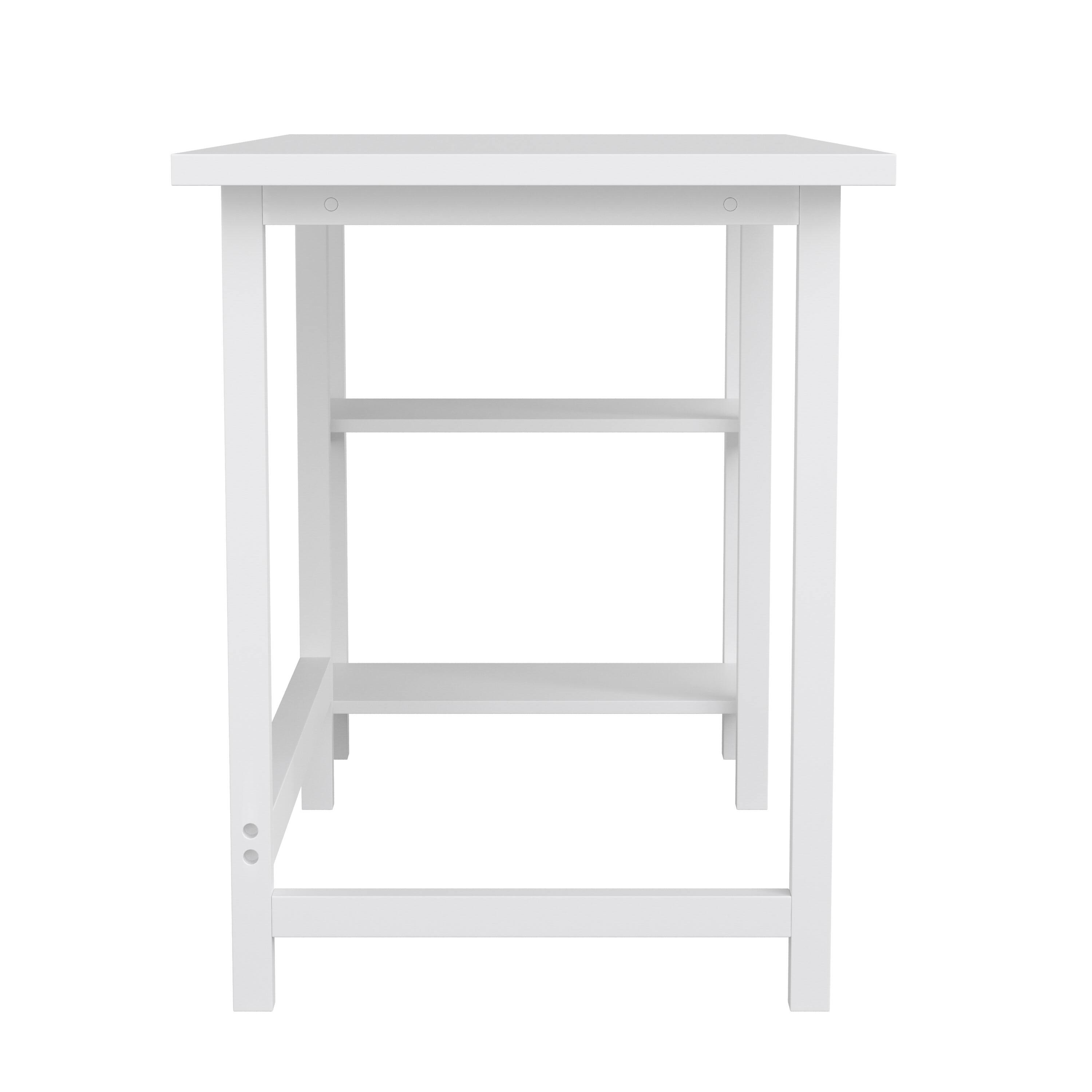 Alt View 19. Martha Stewart - Beckett Modern Trestle Desk with Open Side Shelving - White Wood Grain.