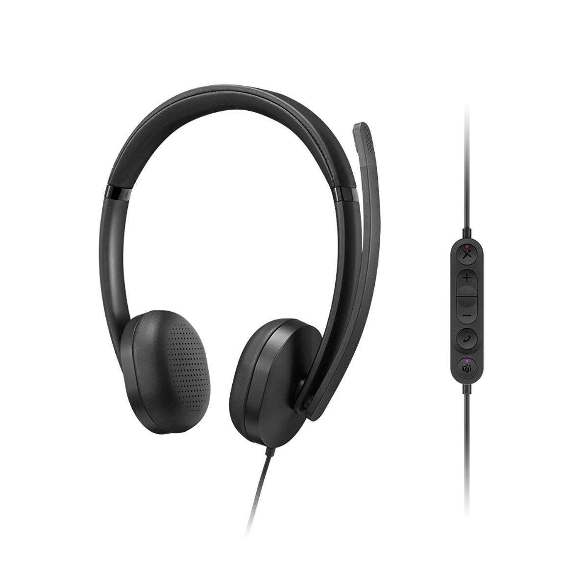 Alt View 5. Lenovo - Lenovo 5000 USB-C Wired Closed-Back On-Ear Stereo VoIP Headset, Microsoft Teams Certified - Black.