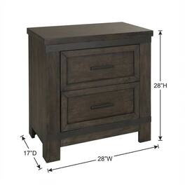 Starlight Canyon Home - Rustic Nightstand in Rock Beaten with Saw Cuts for Bedroom Decor - Brown