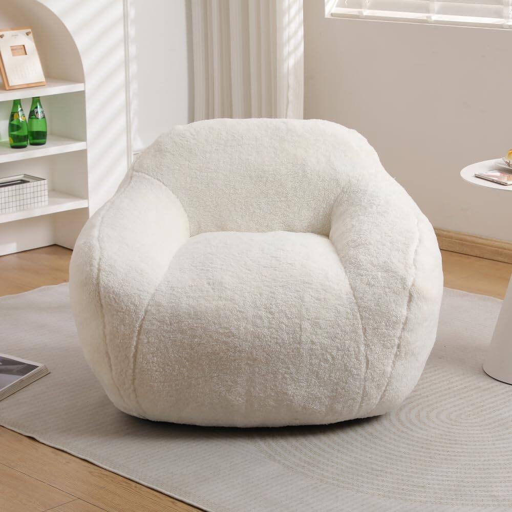 Alt View 2. Trinkets Crazed - Beanbag Chair Bean Bag Chairs for Adults Bean Bags Giant Bean Bag Sofa with Spacious Cushion - white.