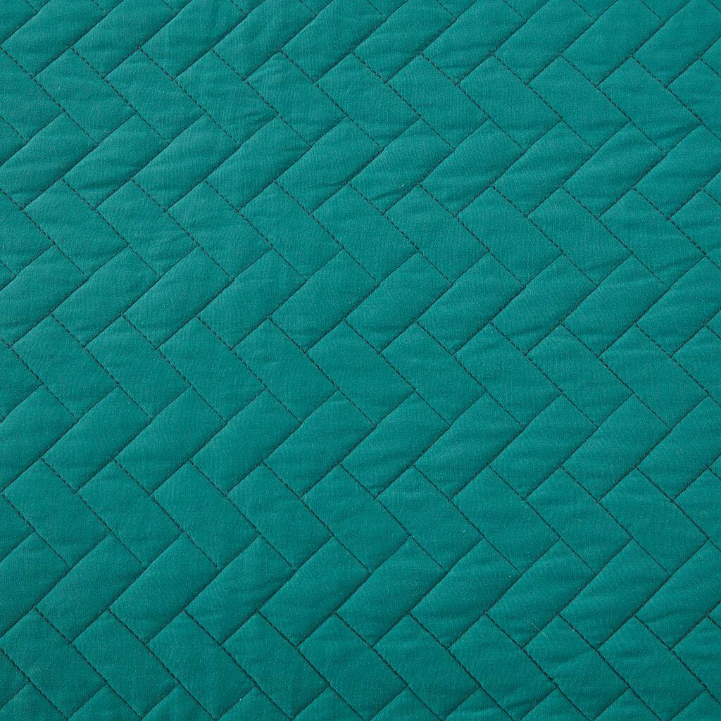Alt View 5. Gracie Mills - Gracie Mills Ria Solid Oversized Herringbone Quilt Set - Peacock.