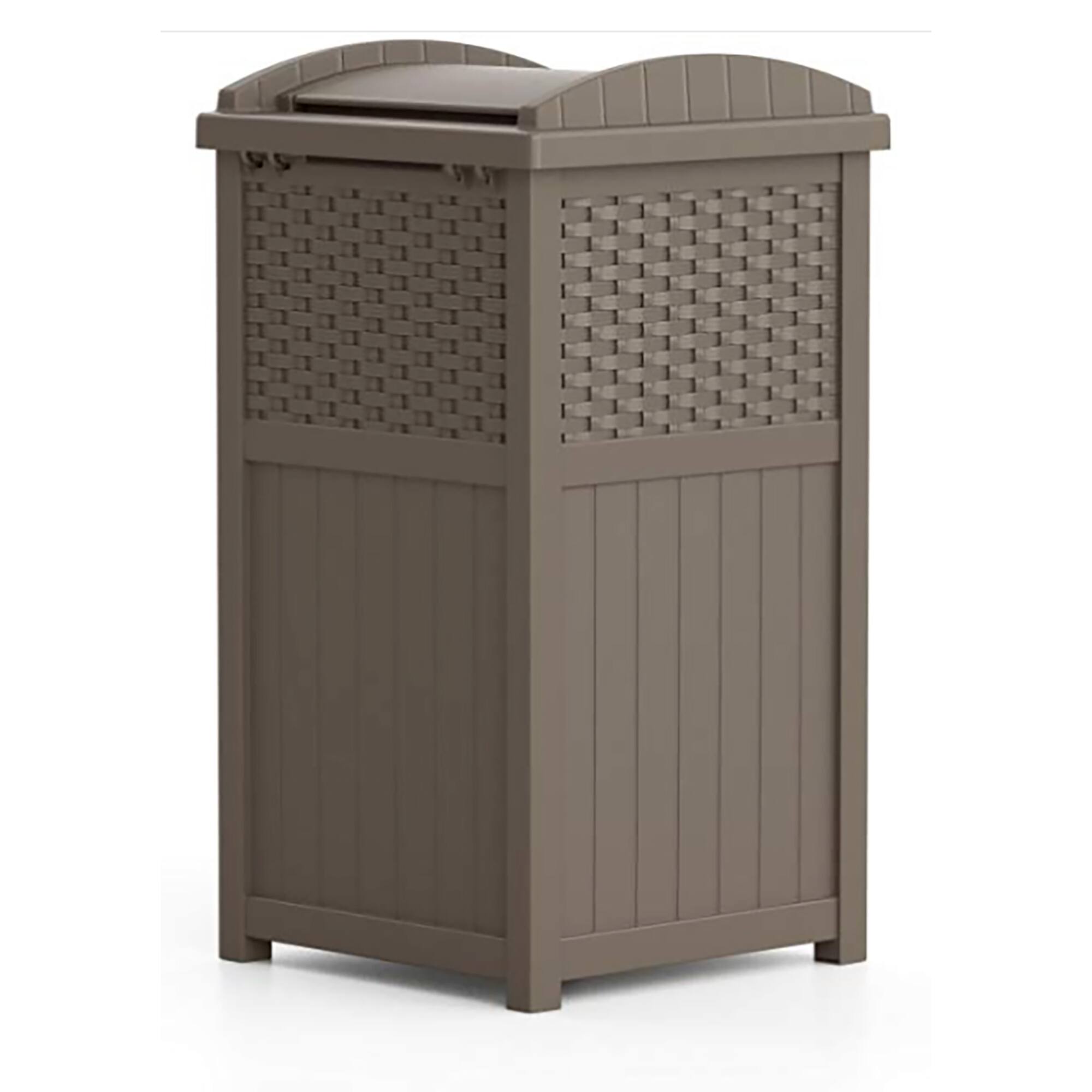 Alt View 13. Suncast - Resin Outdoor Hideaway Trash Can with Latching Lid - Tan.