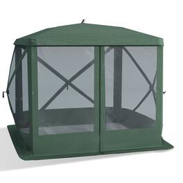 Loheer - Pop Up Canopy 7x7 Screen Tent Outdoor Mesh Gazebo - Green