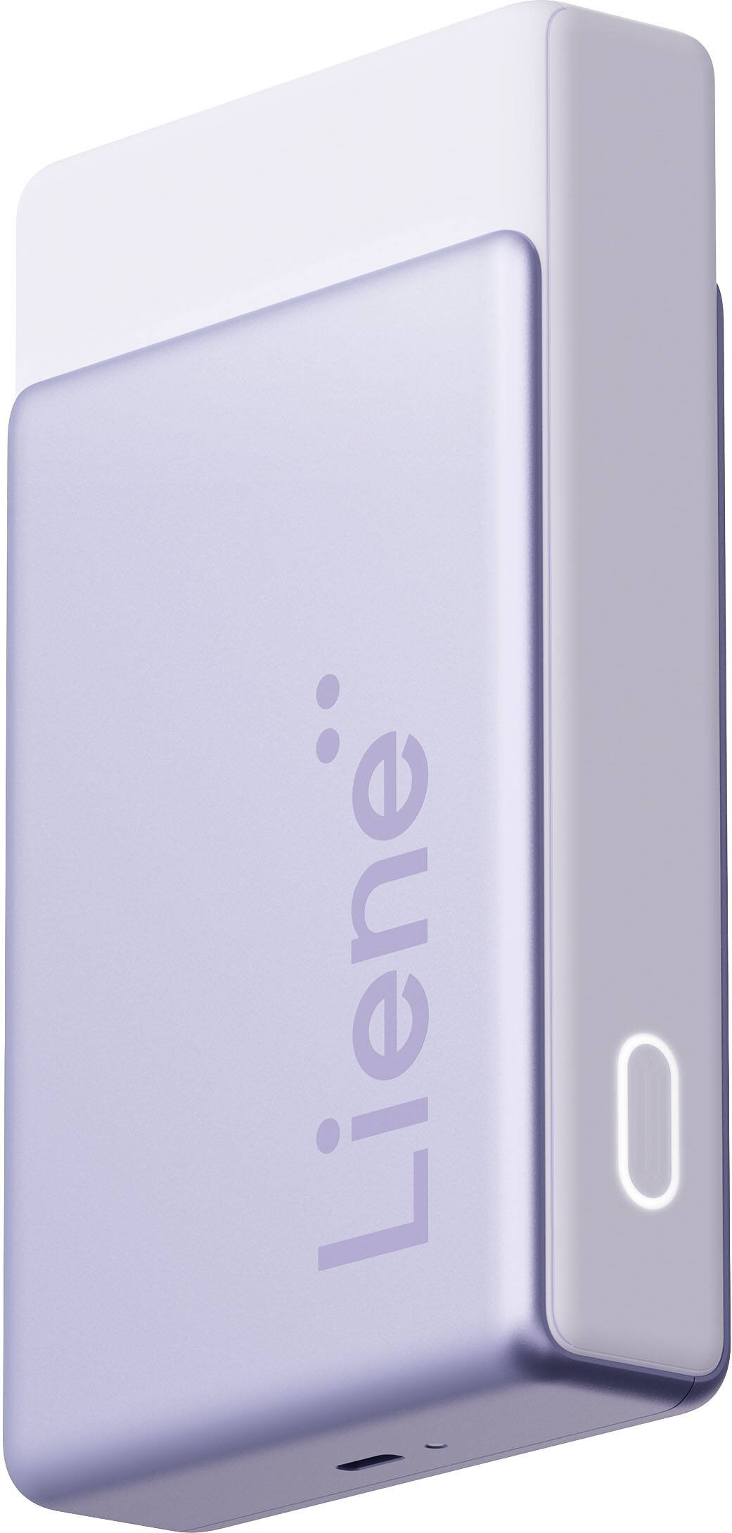 Angle. Liene - Liene Pearl N200 Pro 2x3 Inch Wireless Photo Printer, with 10 sheets of paper - Purple.