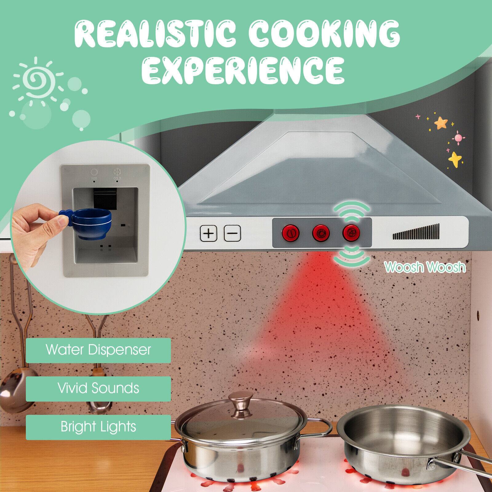 REALISTIC COOKING EXPERIENCE

- Water Dispenser
- Vivid Sounds
- Bright Lights

Woosh Woosh