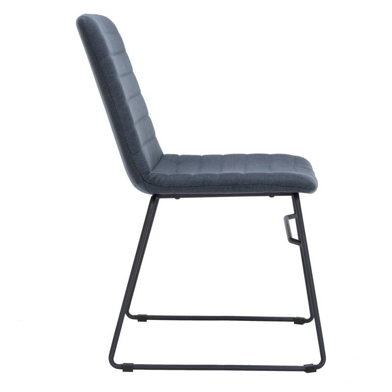 Alt View 5. LeisureMod - Zylar Office Guest Chair with PU Leather, Foam Cushion & Stainless Steel Base - Dark Blue.