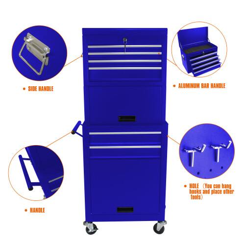 SIDE HANDLE  
ALUMINUM BAR HANDLE  
HANDLE HOLE (You can hang hooks and place other tools)