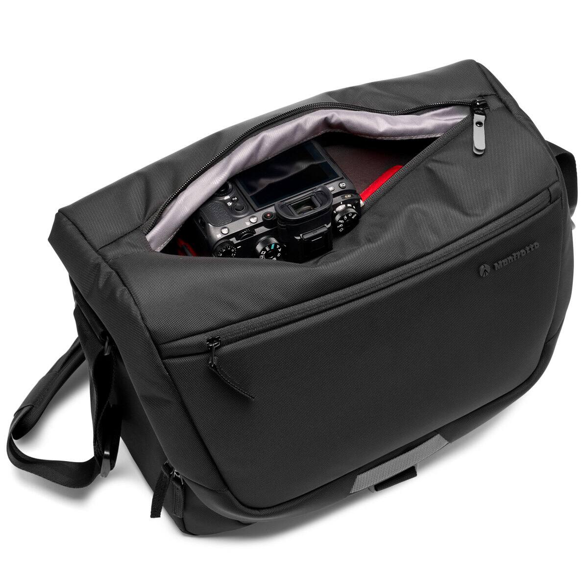 Alt View 2. Manfrotto - Manfrotto Advanced III Messenger Shoulder Bag for DSLR/CSC/Drone, 14" Laptop Compartment, Medium, Black.