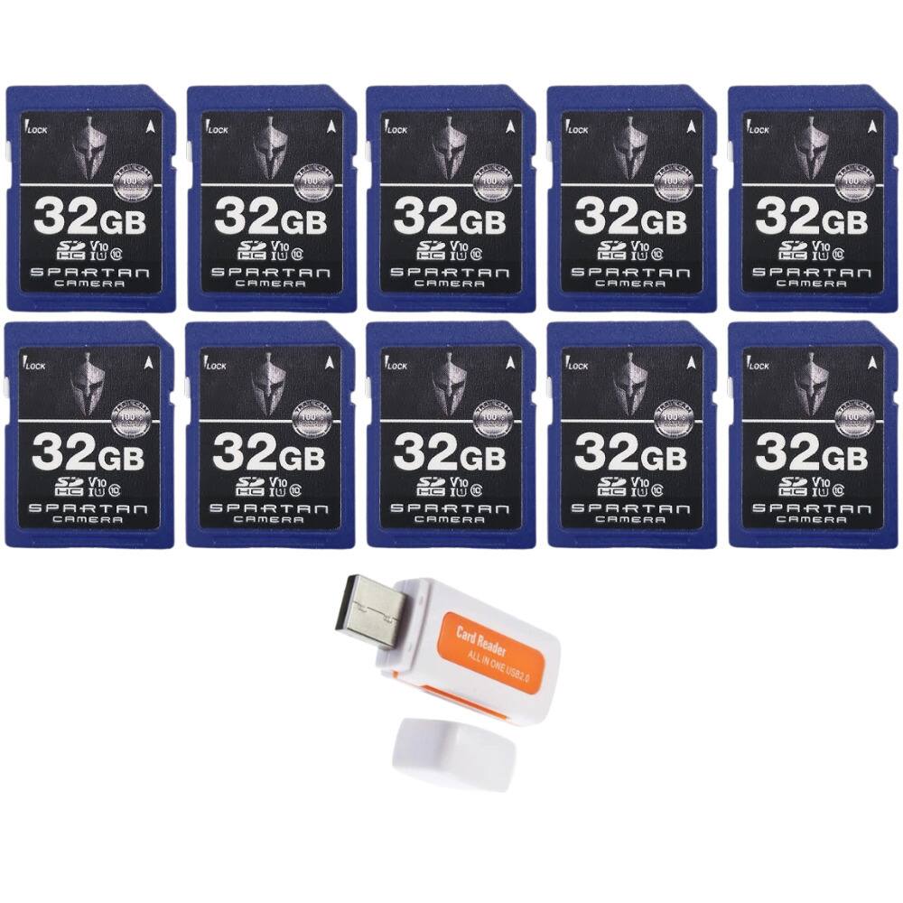 Spartan Camera - Spartan 32GB Class 10 SD Card (10-Pack) with Micro SD Reader and Writer Bundle