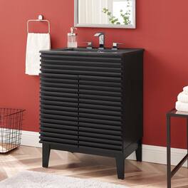 Modway - Render Bathroom Vanity with Black Basin Included - Black Black