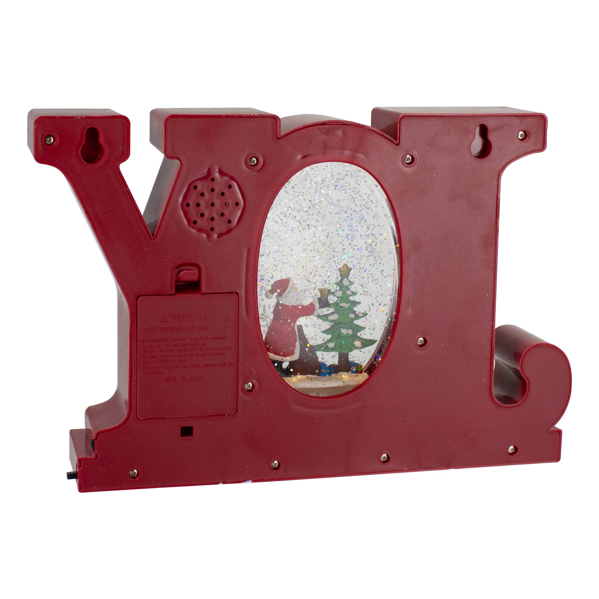 Alt View 4. Northlight - LED Lighted Joy Christmas Glitter Snow Globe - 11" - Red and Gold - Red.