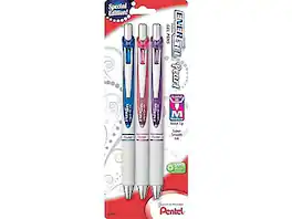 Pentel - EnerGel Pearl Deluxe Retractable Gel Pens, Medium Point, 3 Pack - Assorted Colors