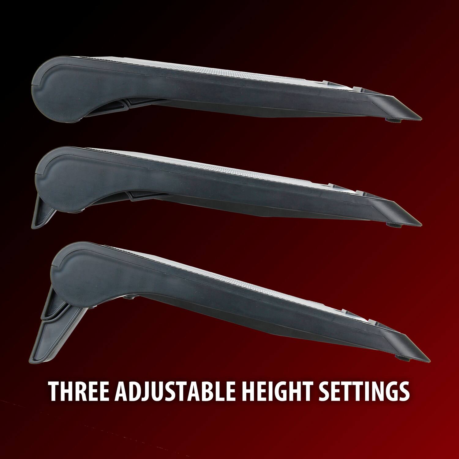 THREE ADJUSTABLE HEIGHT SETTINGS