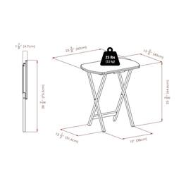 FurniFact - Antique 5 Piece TV Snack Trays Set And Storage Stand - Walnut