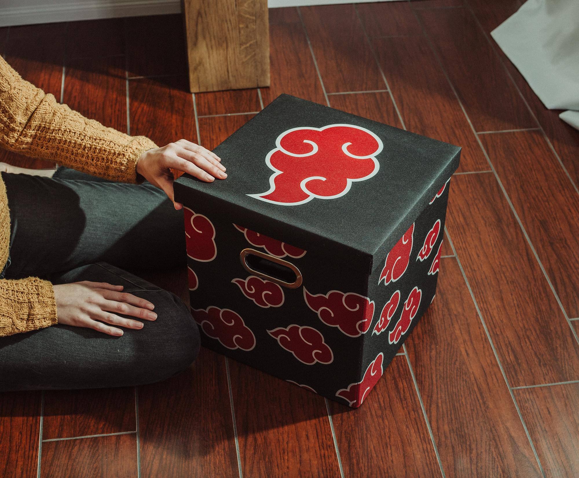 Alt View 4. Ukonic - Naruto Shippuden Akatsuki 13-Inch Storage Bin With Lid - Red/Black.