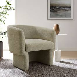 Muse Boucle Fabric Barrel Accent Chair by Modway - Cork