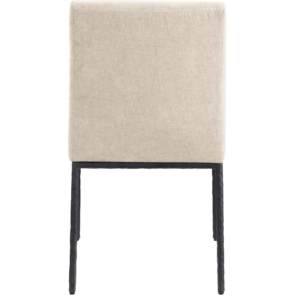 Alt View 4. Meridian Furniture - Reeves Beige Chenille Fabric Upholstered Dining Side Chair, Set of 2 - Black.