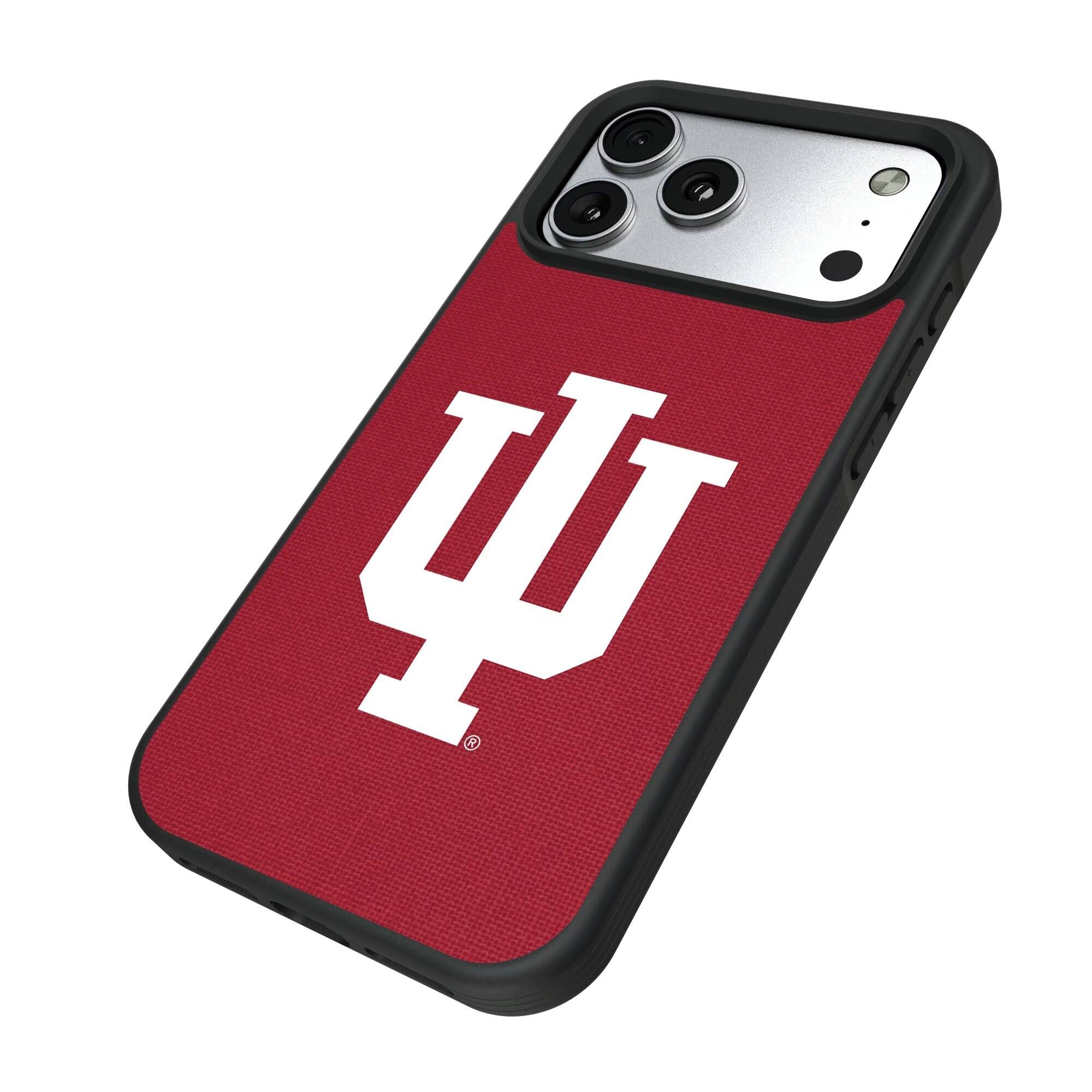Alt View 1. Keyscaper - Indiana Hoosiers iPhone Solid Design Bump Case - 16 Pro Max - Multicolor.