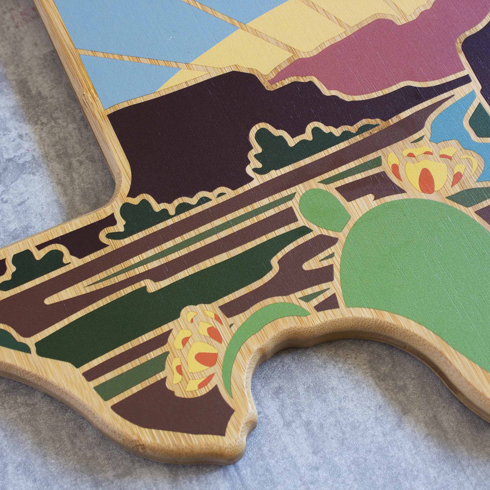 Alt View 3. Totally Bamboo - Texas Cutting Board with Artwork by Summer Stokes.
