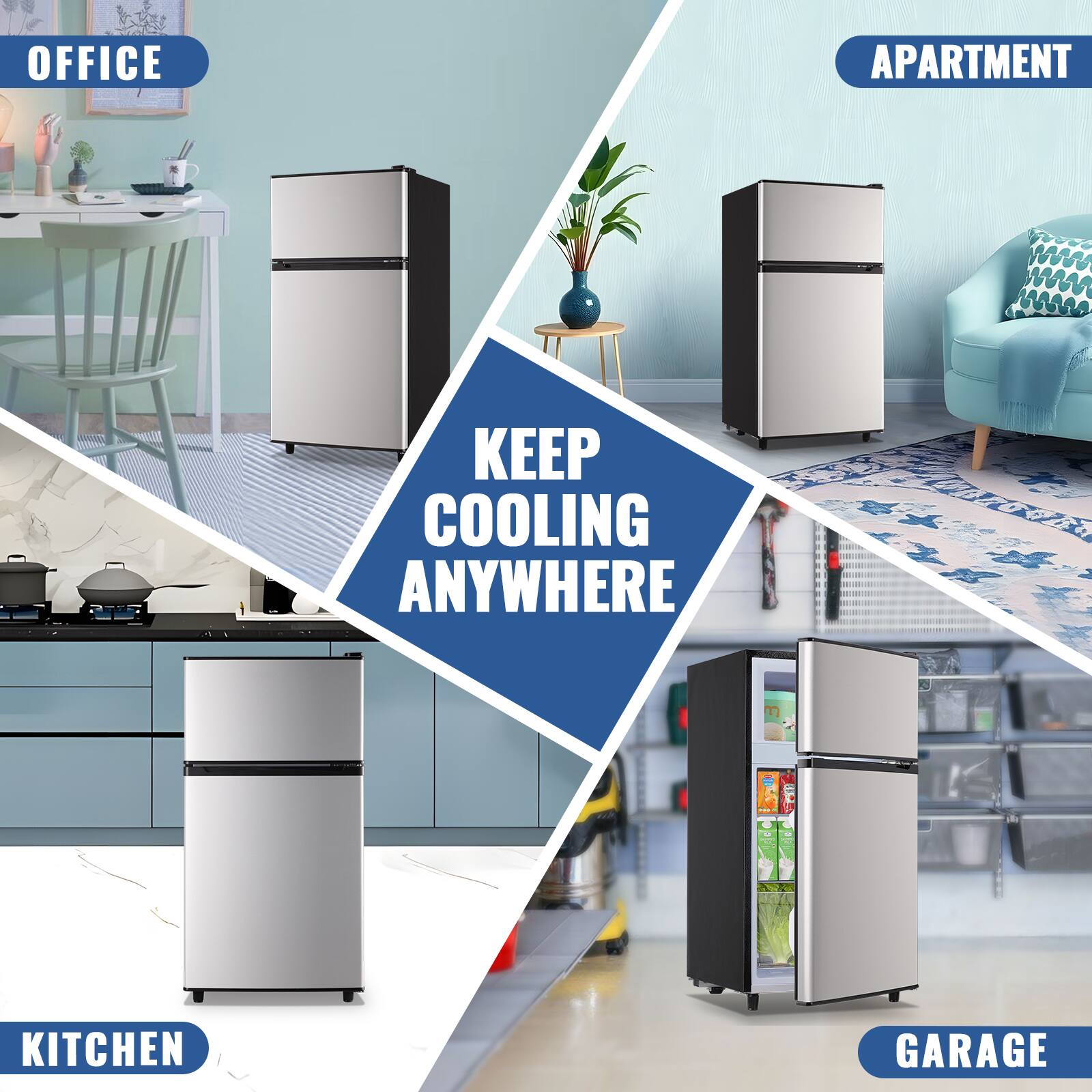 OFFICE  
APARTMENT  
KITCHEN  
GARAGE  

KEEP COOLING ANYWHERE