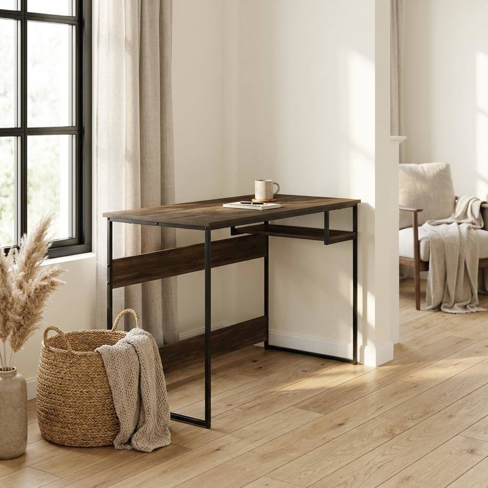Left. BisonOffice - Wooden Study Desk, Columbia Walnut Finish, Spacious Work Surface, Sturdy Build - Columbia Walnut.