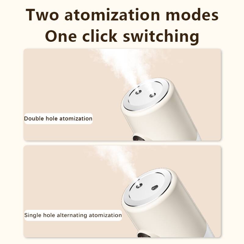 Two atomization modes  
One click switching  

Double hole atomization  
Single hole alternating atomization