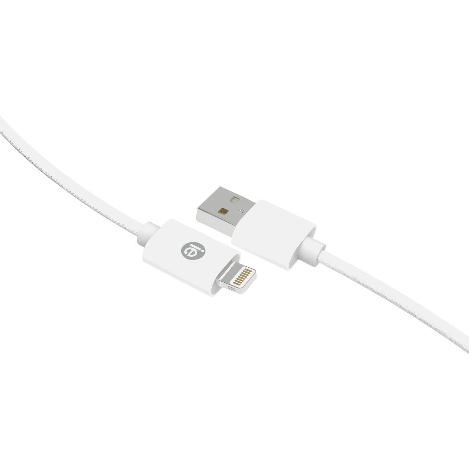 iEssentials - Ien-bc10l-wt Charge And Sync Braided Lightning To Usb Cable (120 In.; - White