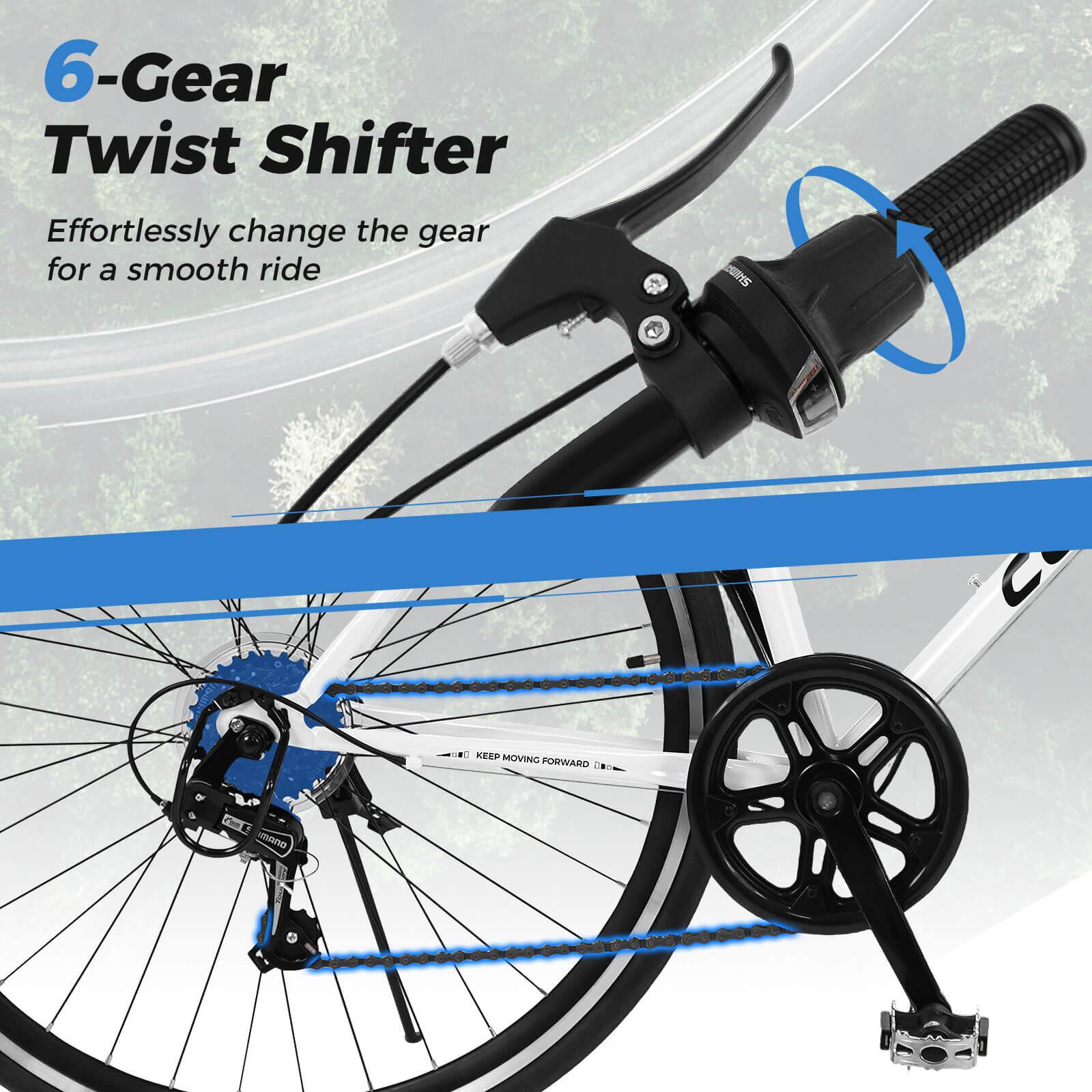 6-Gear Twist Shifter  
Effortlessly change the gear for a smooth ride  

KEEP MOVING FORWARD