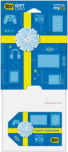 Front. Best Buy® - $100 Happy Birthday Present Gift Card.