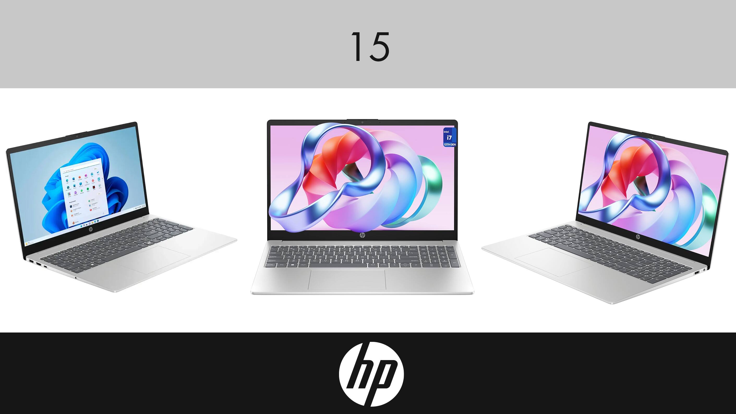 Alt View 1. HP - HP 15 Laptop 15.6 FHD (Intel i7-1355U, 32GB DDR4, 1TB PCIe SSD, Intel Iris Xe, Win 11 Pro) w/USB Hub - Natural Silver.
